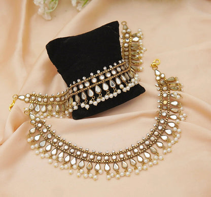 Kundan anklets